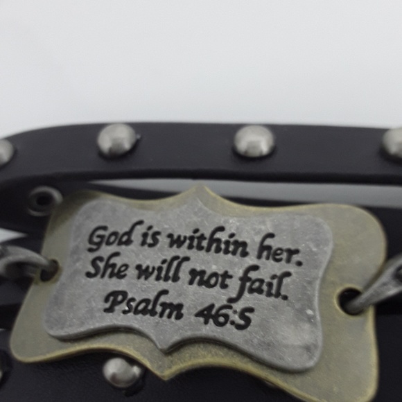 God is Within Her Leather Wrap Bracelet - Picture 3 of 4